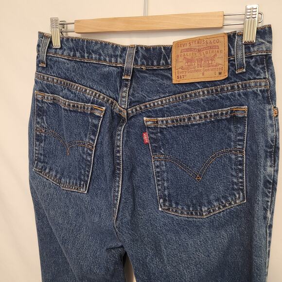 Vintage 90s 517 Levis Boot Cut Low Rise Blue Denim Jeans 11 Jr. M Cotton (29x31) - Picture 4 of 13